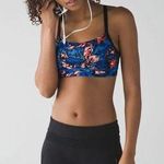 Lululemon Rise and Run Bra Mini Paint Storm Harbor Blue Multi / Black Photo 0