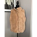 Lucky Brand Quilted And Sherpa Snap Front Vest Reversible Brown Tan Large NWOT Photo 2