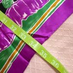 Vintage 100% silk scarf with world dance motif. Handmade. 34.5 inch square. Red Photo 6