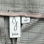 Joie  High Waist Belted Trouser Pants‎ in Neutral Grey Cream Plaid, Size 8 Photo 3