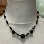 Vintage Black and Silver Beaded Elegant Necklace Goth Dark Romantic Mystical Photo 2