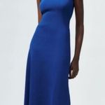 ZARA Vibrant Blue Knit Midi Sweater Dress Size S Photo 0