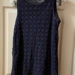 Tribal Jeans Navy V Neck Sleeveless Lace Back Tank Photo 7