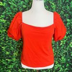H&M burnt orange short Puff-sleeved casual Top XL Photo 0