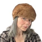 Boutique Vintage cira 1070s Faux Fur Cap Brown Soft Mod Retro Winter Cozy Small - Medium Photo 1