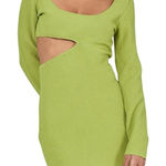 Princess Polly  Giana Long Sleeve Mini Dress in Green, Size M/L​ Photo 0