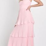 Lulus Long Pink Ruffled Dress Photo 1