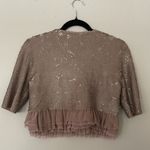 BCBGMAXAZRIA NWT BCBG Sequin Embellished Jacket with Ruffle Hem Size S Photo 8