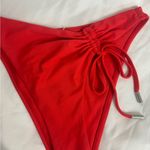 Red Carter  Bikini Bottom with Drawstring tie side Small NWOT Photo 2