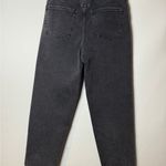 EXPRESS  Size 8 Black Distressed Denim Dad Jeans High Rise Button Fly Photo 3