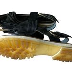 Studio Pollini Black Platform Leather Sandals With Fringe Size 37 Photo 6