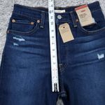 Levi's  Ribcage Straight Ankle Stretch Jeans Dark Wash Blue Size 27x27 Ripped Photo 10