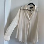 French Connection Cream Stripe Semi-Sheer Blouse Size Large New With Tag Photo 4
