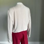 BCBGMAXAZRIA Donnie Draped Waterfall Crop Cardigan Beige Photo 3