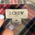 J.Crew Women's M Tartan Plaid Ruffled Collar Button Photo 6