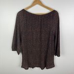 Soft Surroundings  Animal Print Metallic Pleated Blouse Medium Boho Fall Shimmer Photo 2