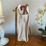 Chloé Chloe Mini Woody Tote White & Brown Linen Canvas Pre-Owned | Retail $880 Photo 3