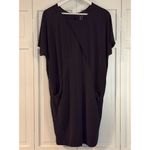 New York & Company black draped pocket front vneck dress M Size M Photo 2