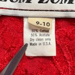 Vintage 80s Zum Zum Red Lace Floral Metallic Sequin Strapless Cocktail Dress Size XS Photo 8