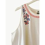 Old Navy NWT White Peplum Sleeveless Top with Blue and Red Embroidery SZ XL Photo 1