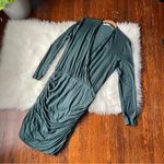 Michael Stars  Green Long Sleeve Mini Dress Ruched NWOT Photo 5