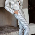 We Wore What Danielle Bernstein Plaid Cropped Blazer, pants‎ AND shorts Set Photo 0