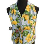 For Cynthia Petite Lemon button down sleeveless top light blue PS petite Photo 0
