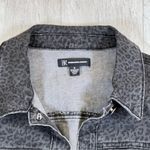 INC International Concepts Charcoal Leopard Print Denim Jacket M Black Size M Photo 3