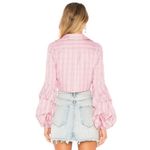 NWT Petersyn Silvia Long Sleeve‎ Cotton Cropped Top w/ Bell Sleeves, Cheshire Pink Photo 13