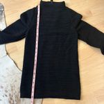 WOLFORD Wool Pleated Long Sleeve High Neck Top Size Small Black Photo 5