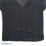 Aeropostale Semi Sheer Crochet Lace Cropped Blouse Black XS Y2K Photo 7