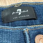 7 For All Mankind | Women's Mid Roll Distressed Blue Cuffed Denim Shorts, 25 Photo 2
