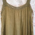 Free People Sweet Thing Tunic Mini Dress Lace-Up Side Ties Moss Medium green Photo 4
