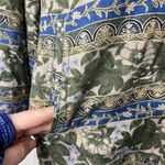 Vintage Vital Zone women’s pattern silk elastic cuff zip textured jacket medium Green Photo 4