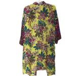 Time and Tru Floral Open Front Cover up Kimono Z29 Yellow Size L Photo 1
