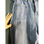 ZARA Paper Bag Denim Baggy Pants High Waist Acid Wash Elastic Waist Band Photo 3