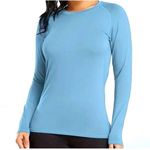 NWOT Women's Long Sleeve Athletic Crew Neck lightweight Shirt Great For Exercise Blue Size XL Photo 0
