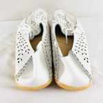 Womens Loafers Flats Leather Laser Cut Floral 6 White Photo 2