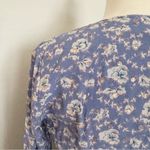 Paige Blue Purple Floral Long Sleeve Metallic Cotton Georgette Midi Wrap Dress S Photo 5