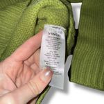 Vince Mock Neck Ribbed Cashmere Blend Sweater Lime Green XS Photo 6