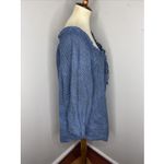 Ann Mashburn  Blue Linen Cotton Popover Blouse Large L Photo 3