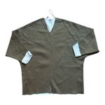 ZARA  Olive Green V Neck Drop Shoulder Oversized Knit Sweater dress Women's M Photo 1