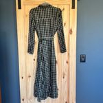 ZARA  Dark Green Checkered Long Sleeve Shirt Dress size Large Photo 11