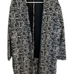Philosophy  Textured Black and White Open Front Longline Duster, Jacket Women's M Photo 0
