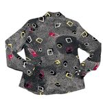 Piano Vintage Silk Printed Button Down Shirt Black Size M Photo 1