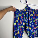 Romeo + Juliet Couture Women's Floral Print Blue Off The Shoulder Top M Photo 2