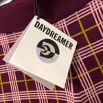 Daydreamer  Women's Pants Size Medium Pink‎ Red Plaid Cropped Knit Retro NWT Photo 2