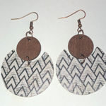 Geometric Patterned Retro Boho Earrings Brown Photo 0