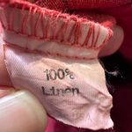 LISA BAYNE Red Grid 100% Linen Pullover Dress Kaftan Size XL Lagenlook Pockets Photo 8