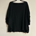 Garnet Hill Organic Linen Puff Sleeve Knit Tunic in Black Size XL Photo 0